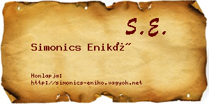 Simonics Enikő névjegykártya